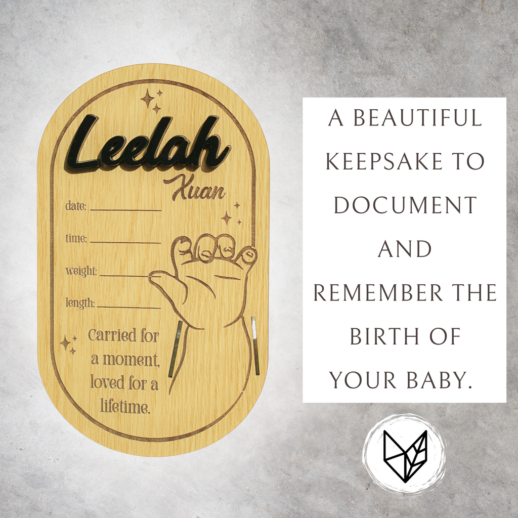 Baby Birth Hospital Bracelet Holder Maple Moon