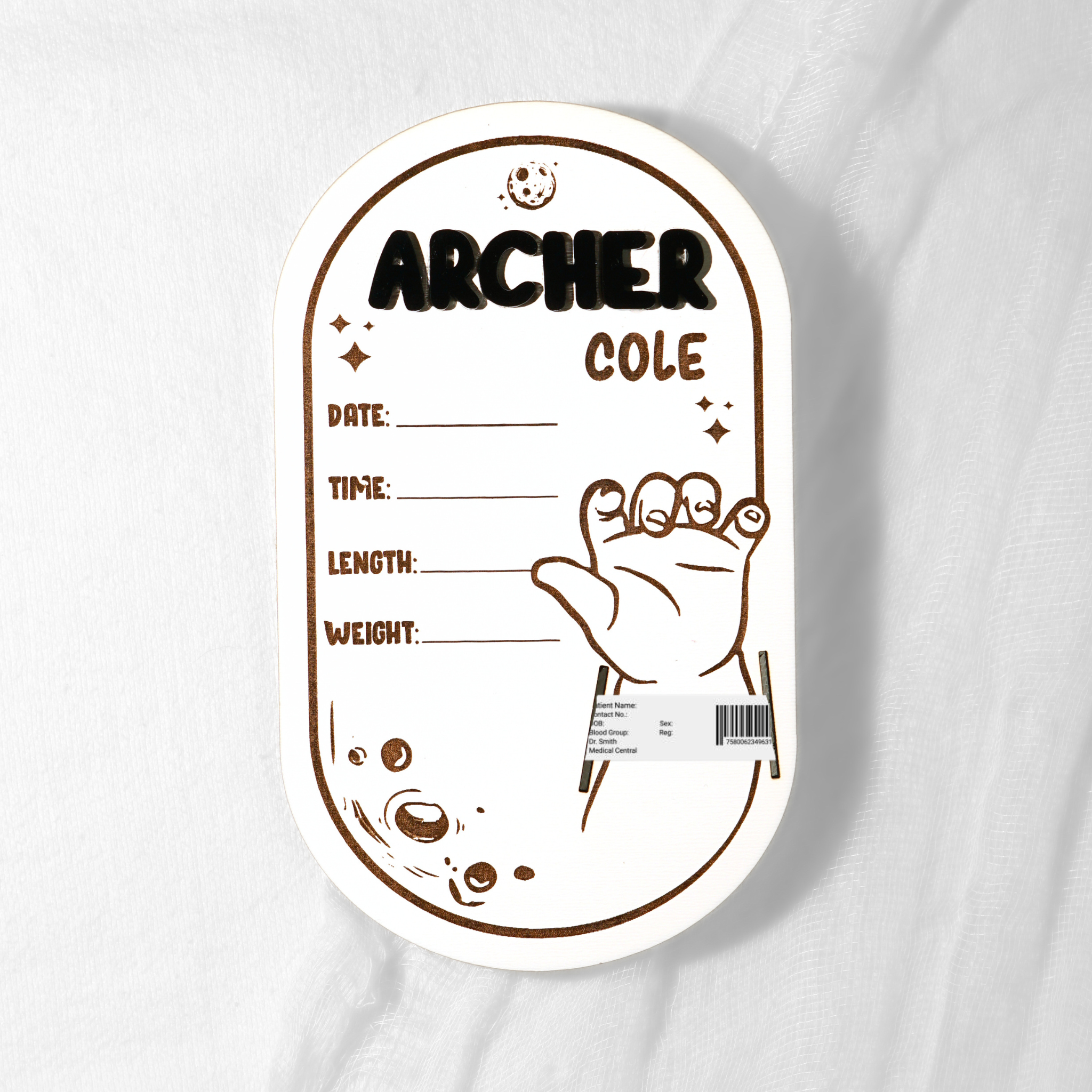 Baby Birth Hospital Bracelet Holder Moon