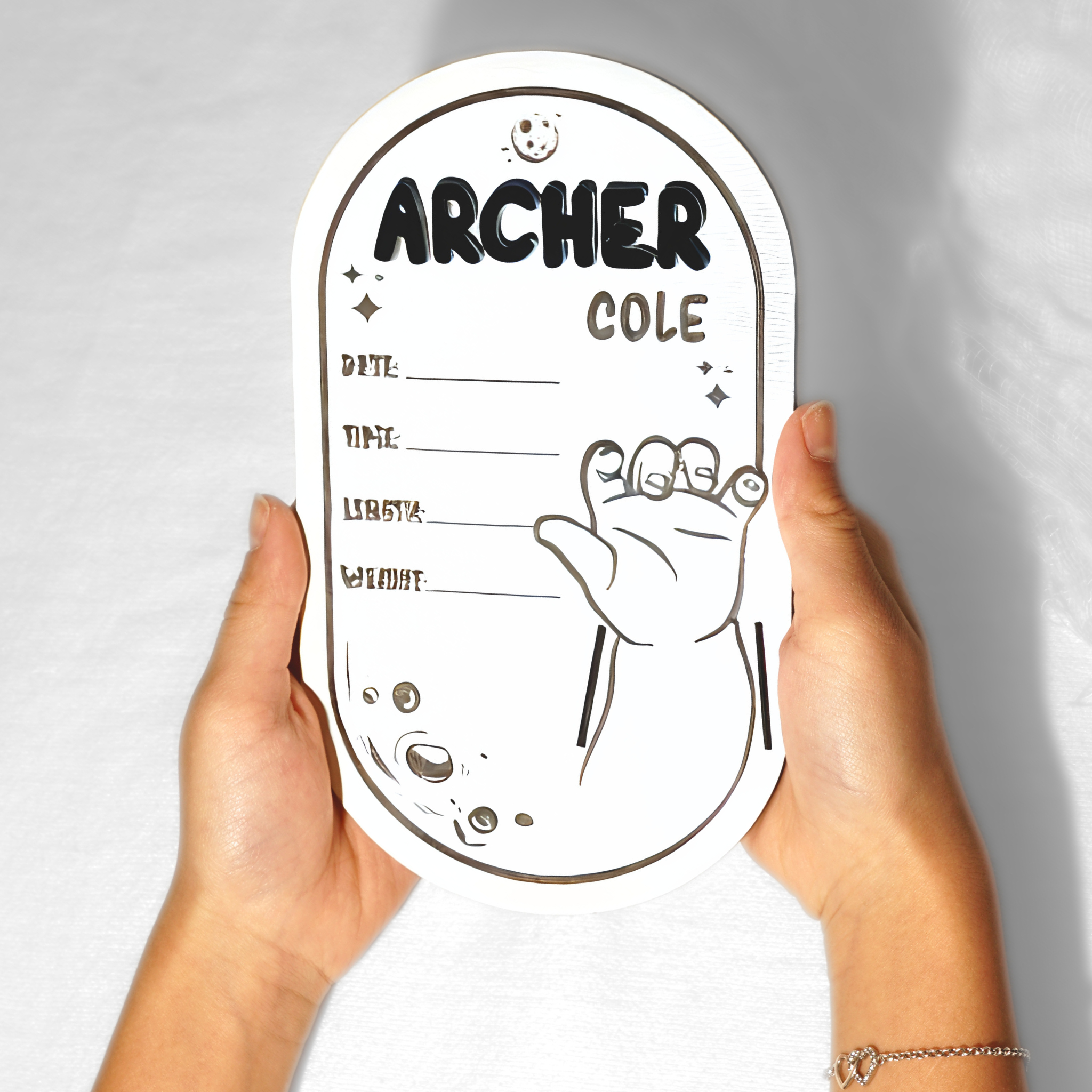 Baby Birth Hospital Bracelet Holder Moon