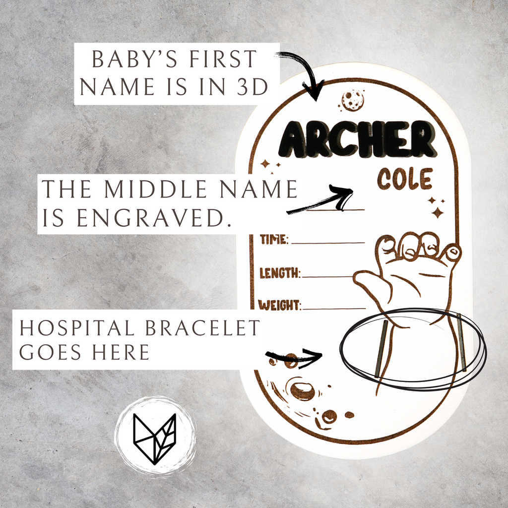 Baby Birth Hospital Bracelet Holder Moon