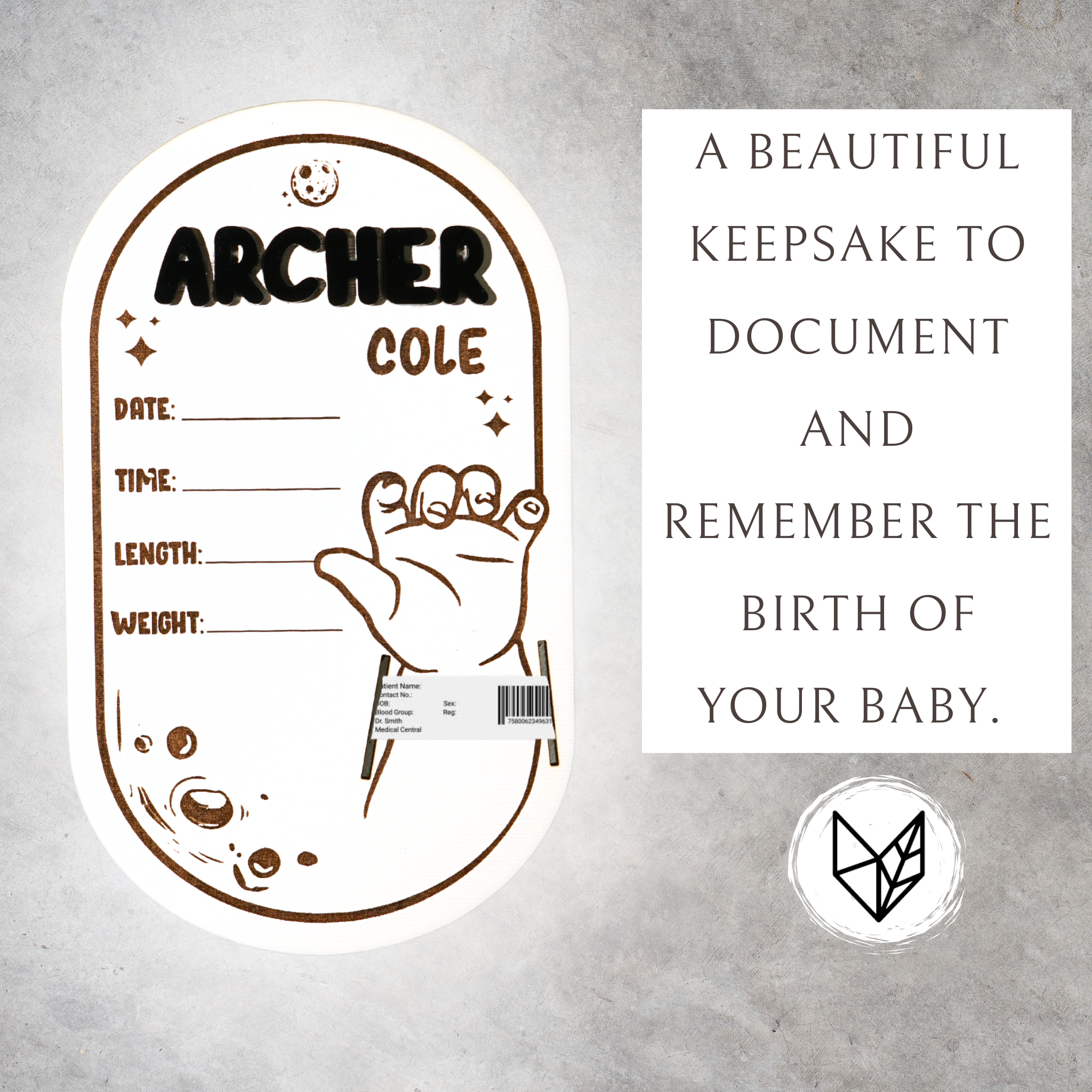 Baby Birth Hospital Bracelet Holder Moon