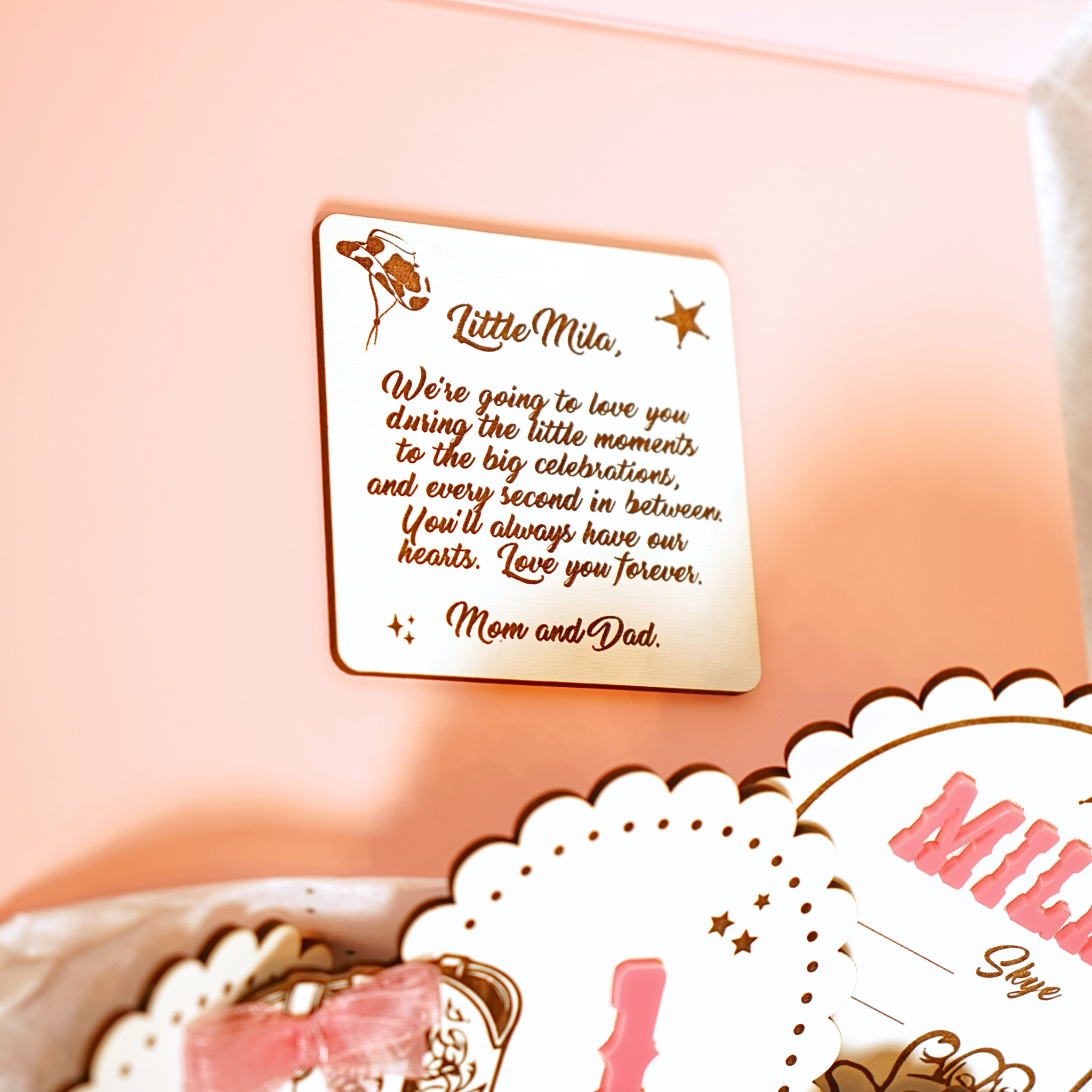 Cowgirl Scalloped Baby Memory Box Set