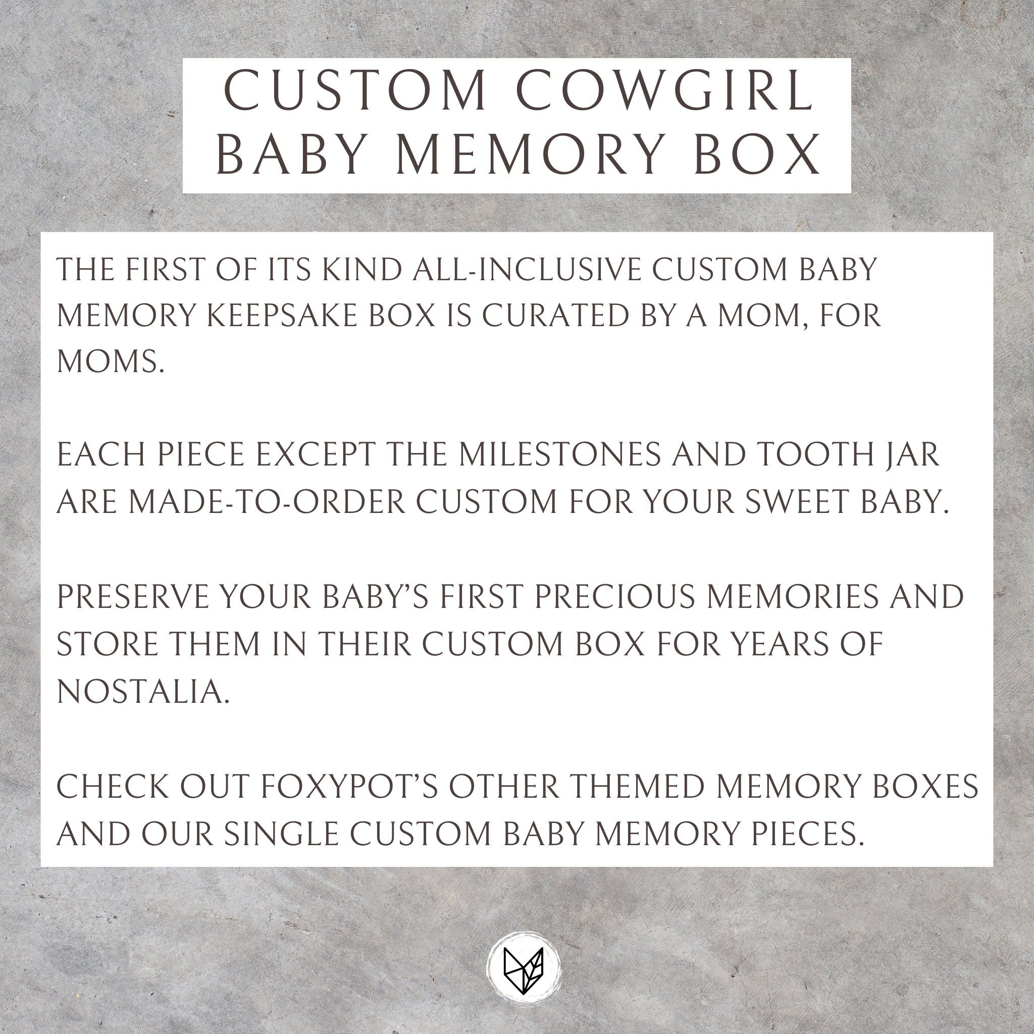 Cowgirl Scalloped Baby Memory Box Set