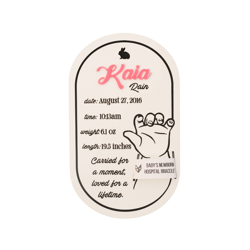 Custom Birth Hospital Bracelet Holder