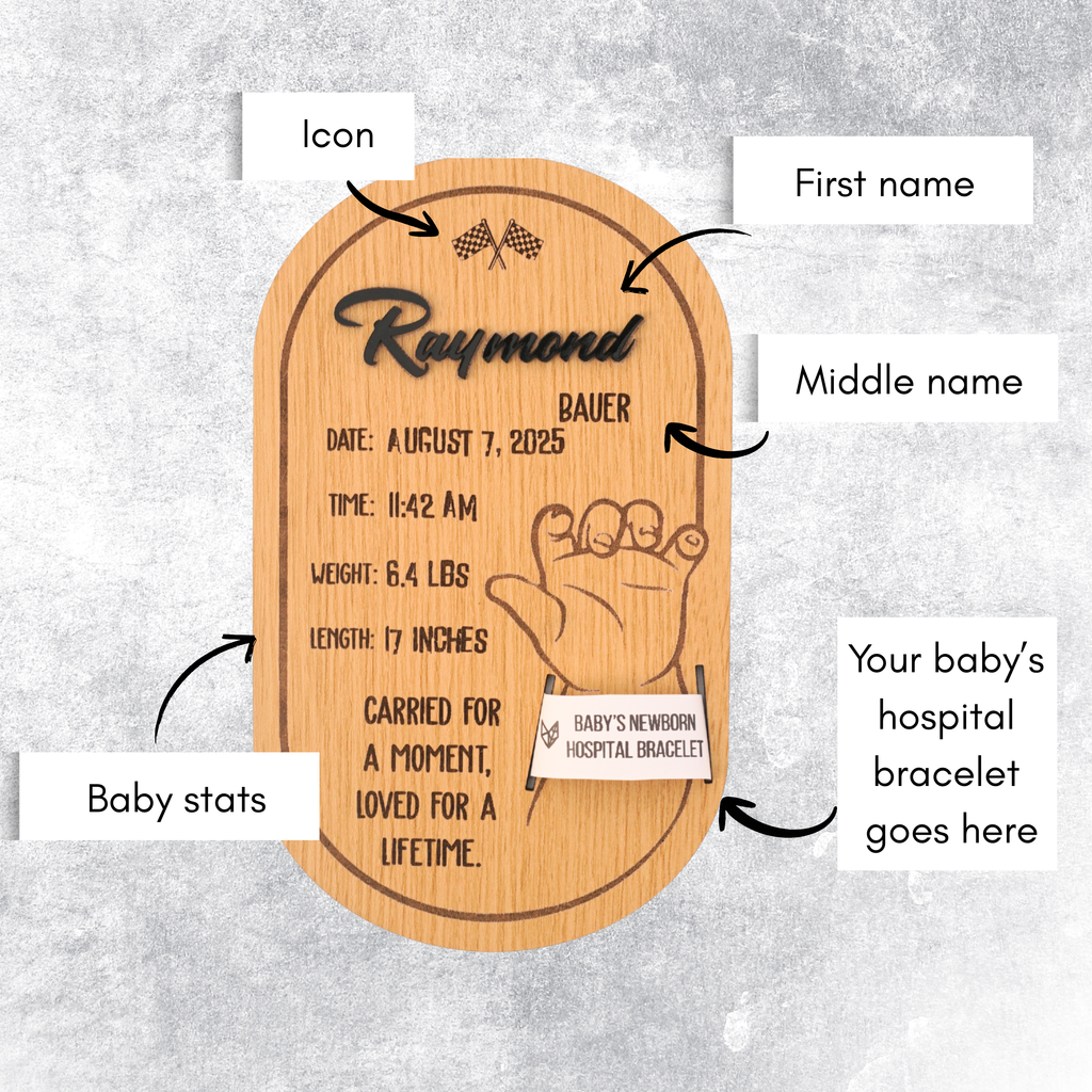 Custom Birth Hospital Bracelet Holder