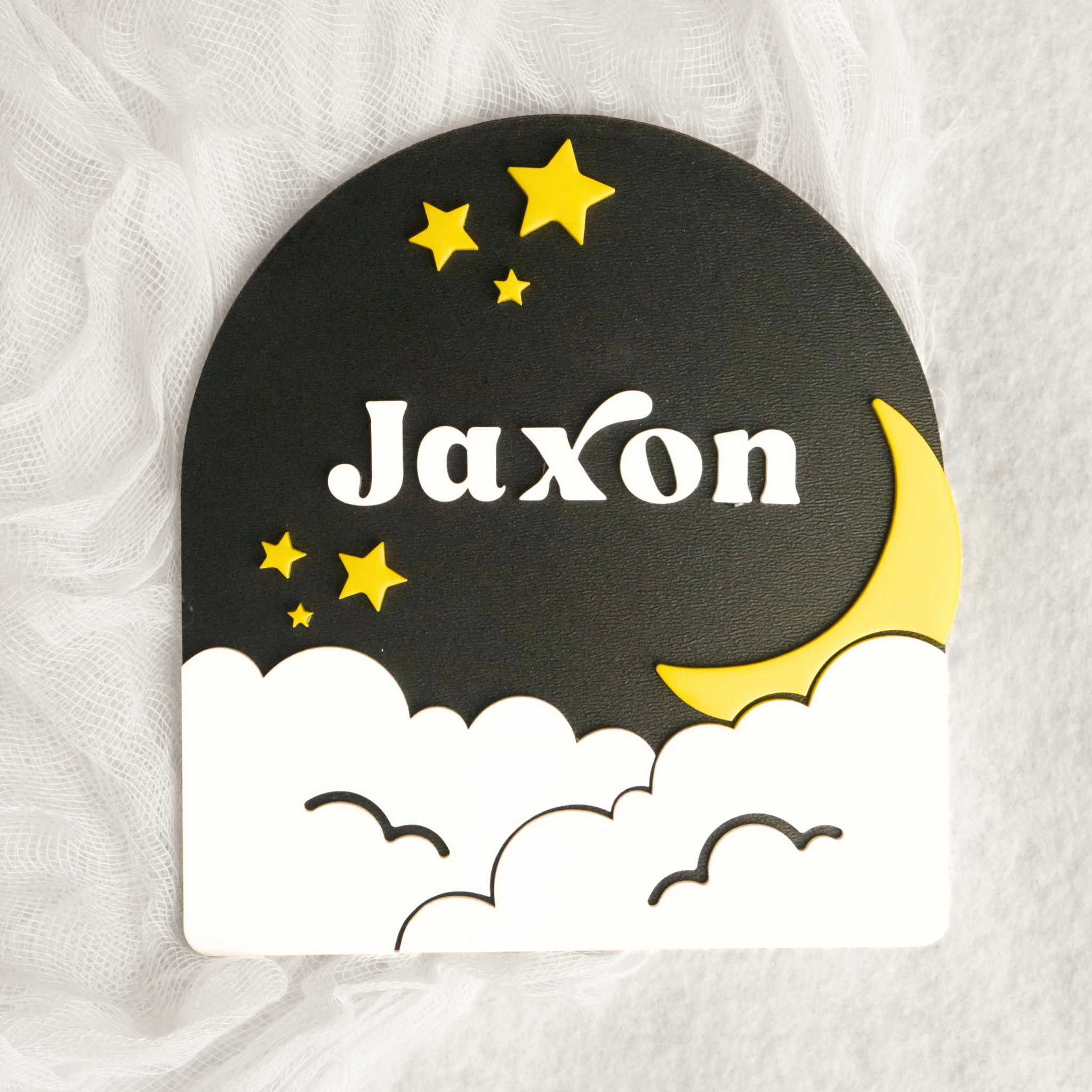 Stars and Moon Baby Nameplate