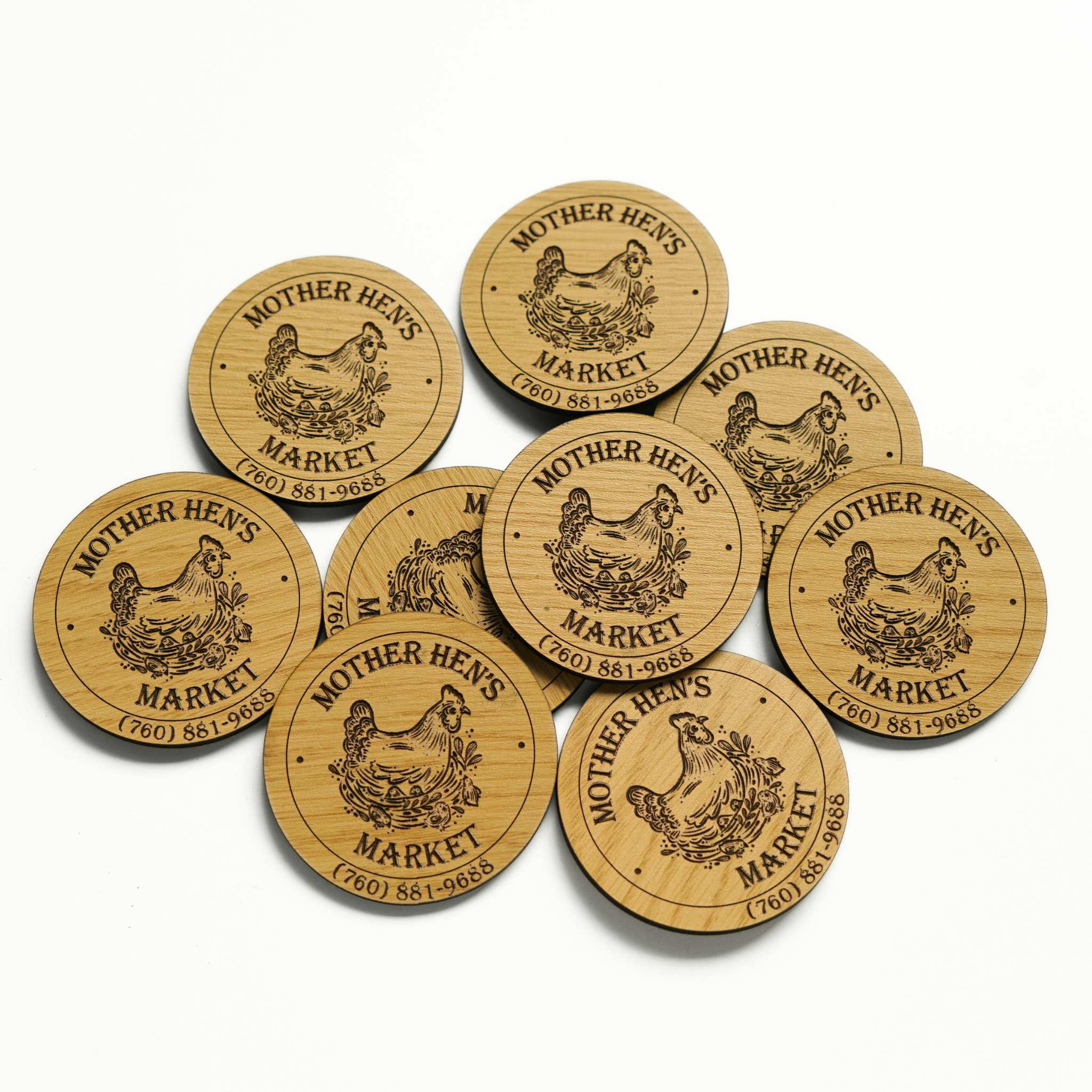 Custom Logo Engraved Wooden Magnets