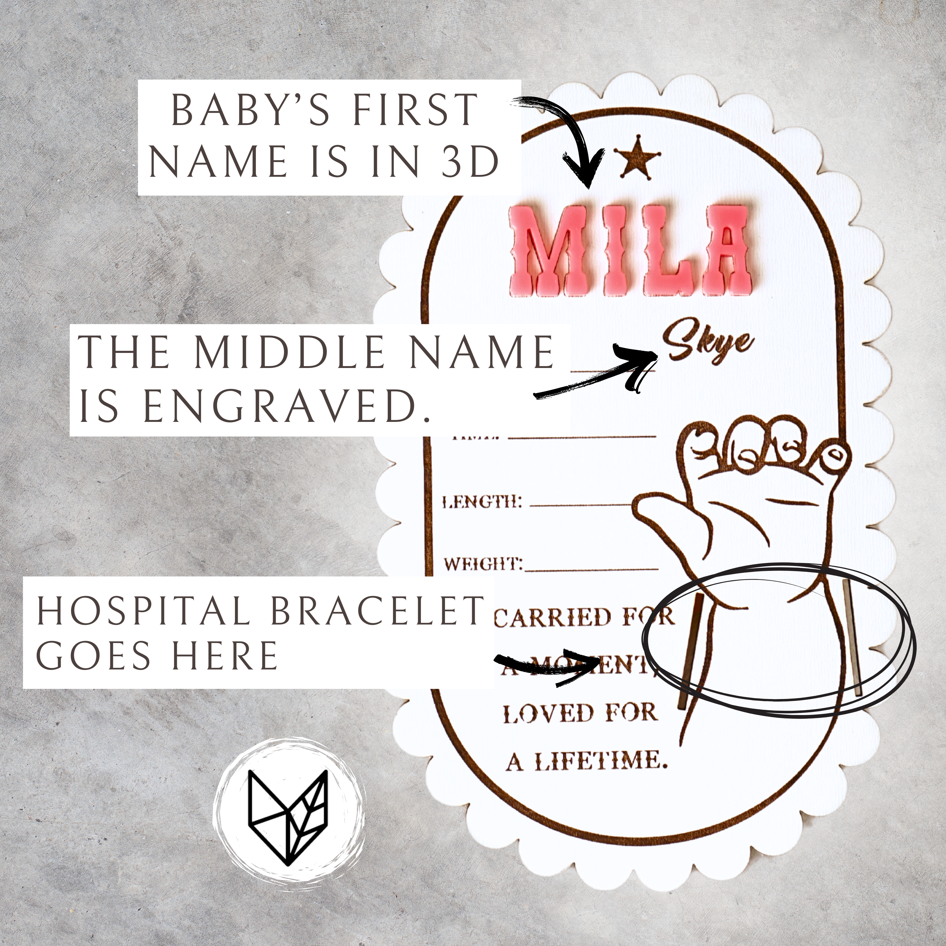 Baby Birth Hospital Bracelet Holder