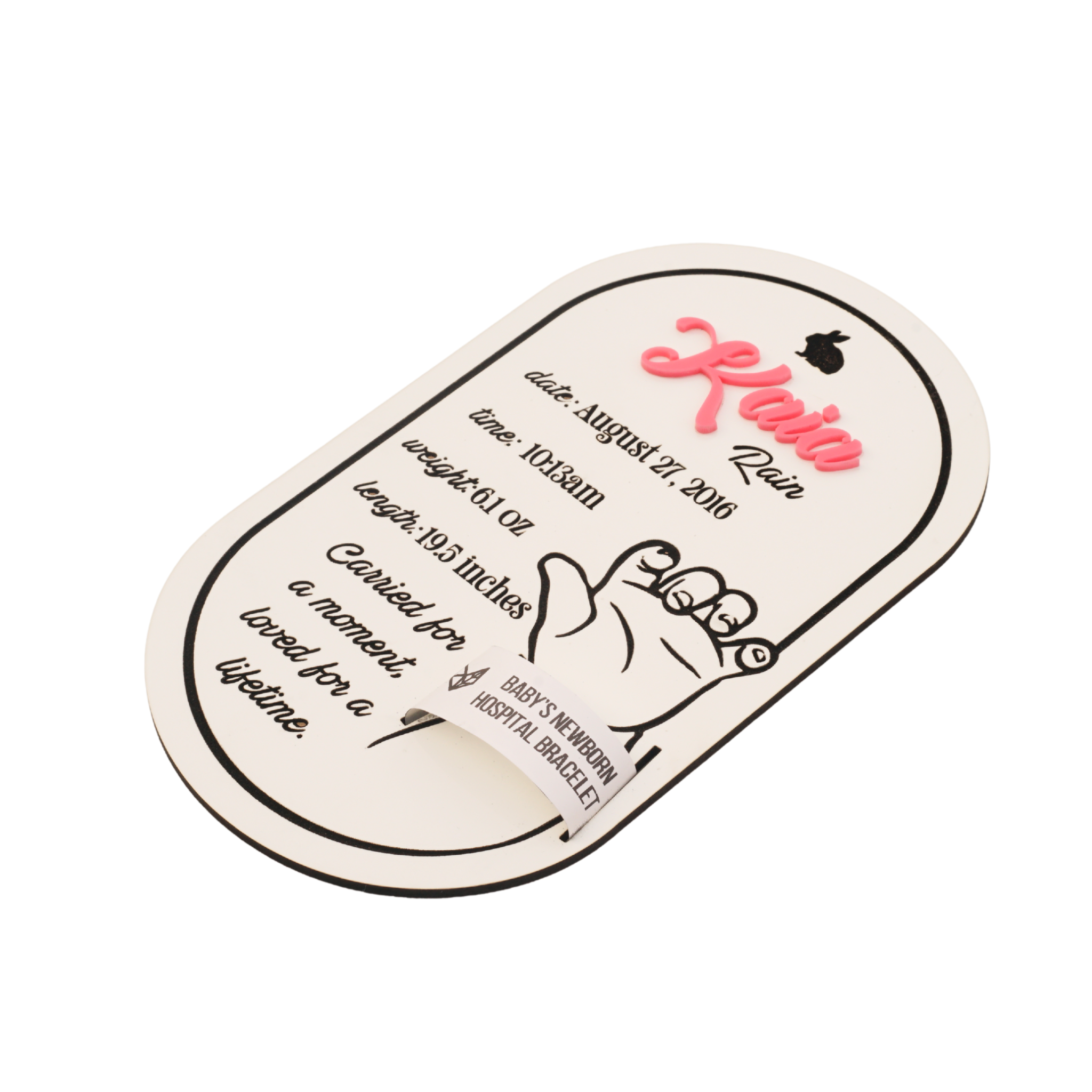 Custom Birth Hospital Bracelet Holder