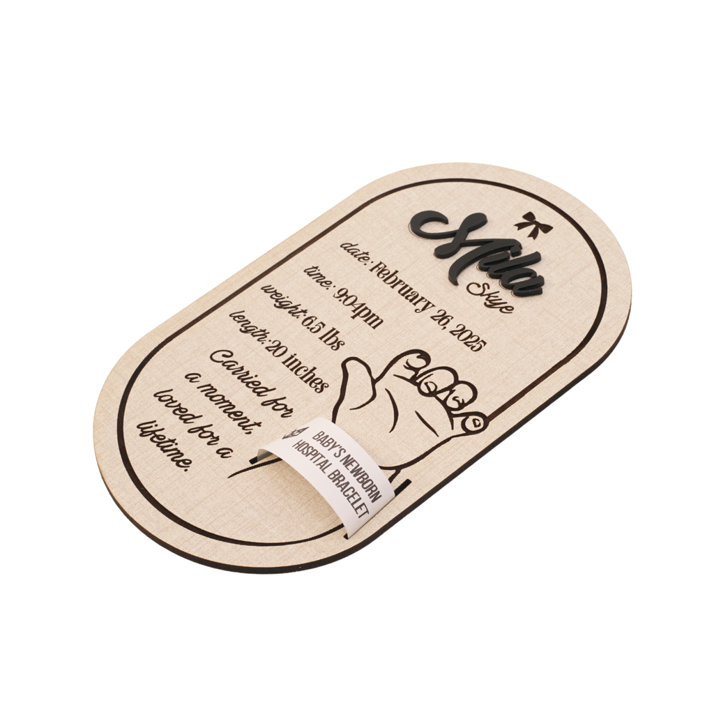 Custom Birth Hospital Bracelet Holder