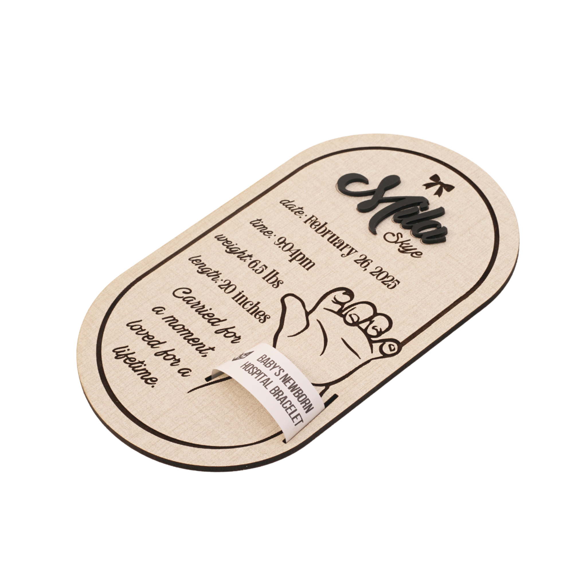 Custom Birth Hospital Bracelet Holder