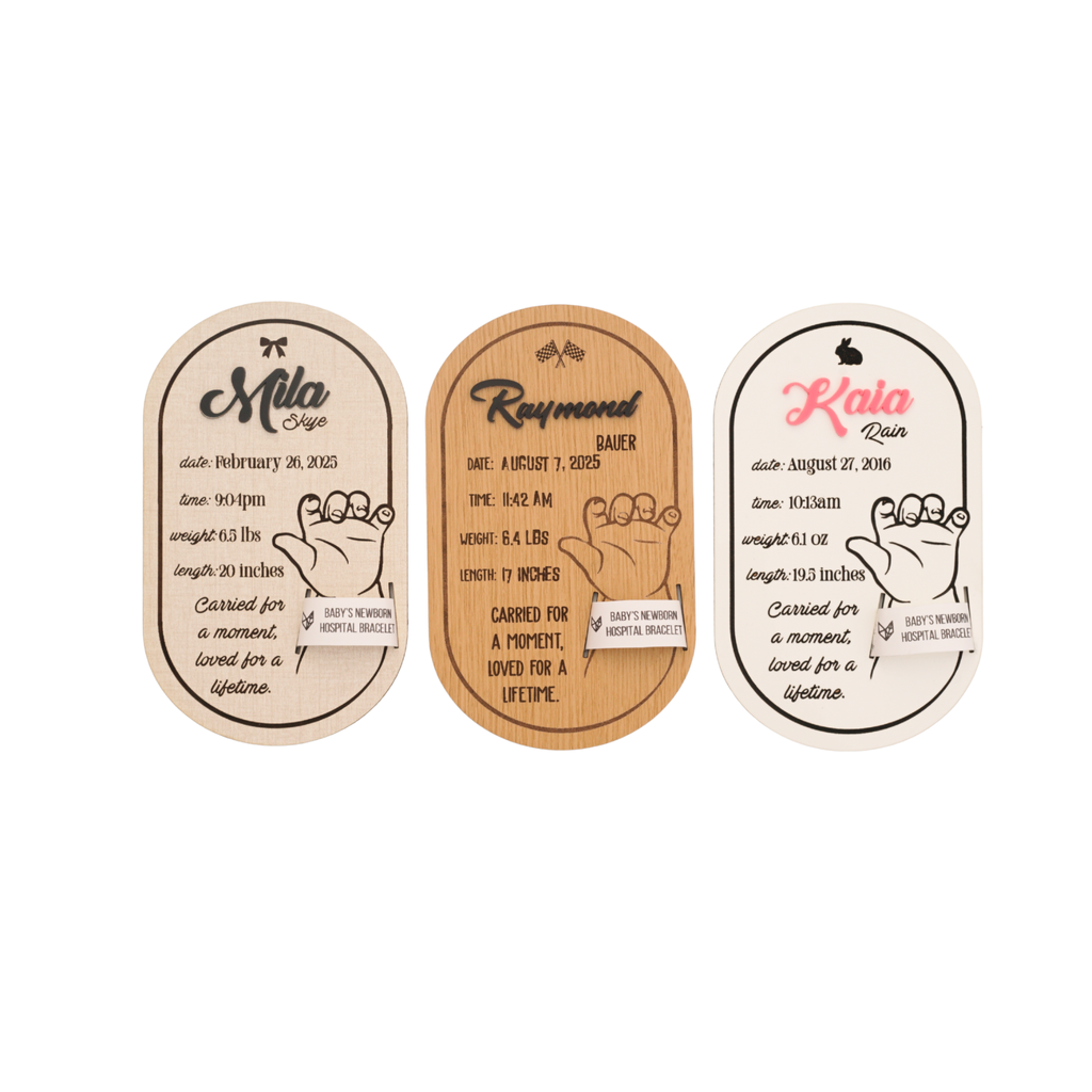 Custom Birth Hospital Bracelet Holder