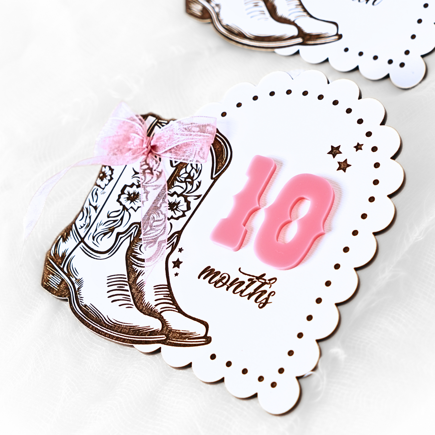 Cowgirl Baby Girl Milestone Set Monthly Cards Marker