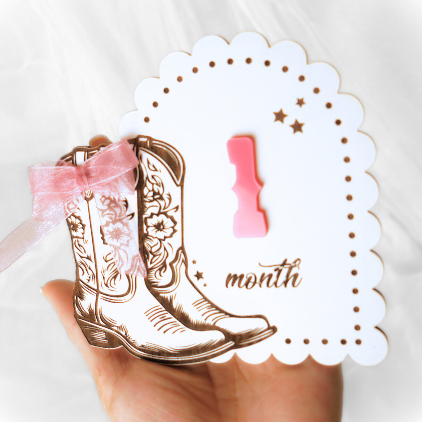 Cowgirl Baby Girl Milestone Set Monthly Cards Marker