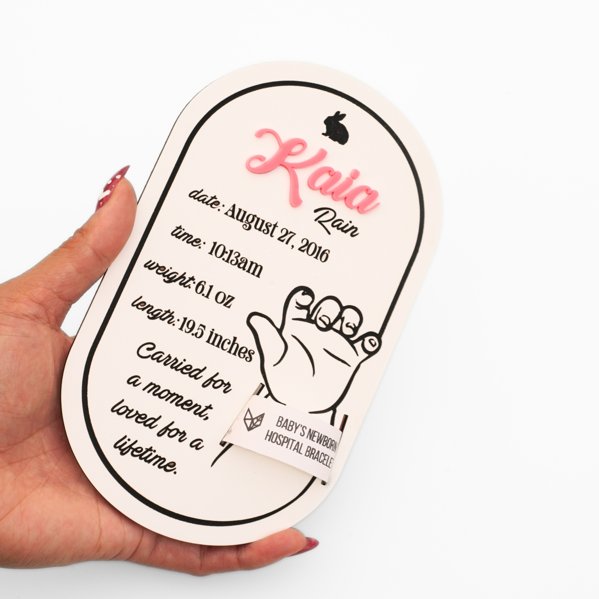 Custom Birth Hospital Bracelet Holder