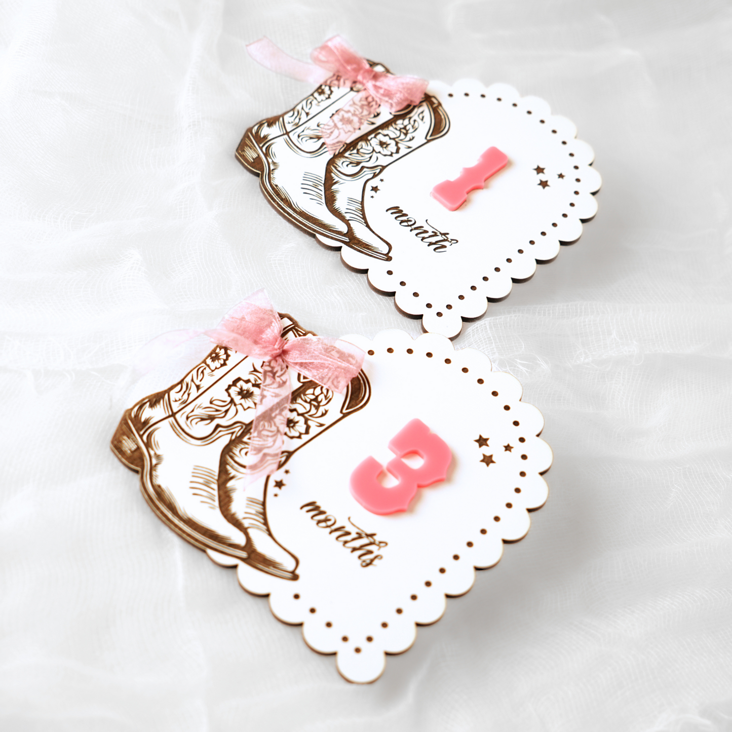 Cowgirl Baby Girl Milestone Set Monthly Cards Marker