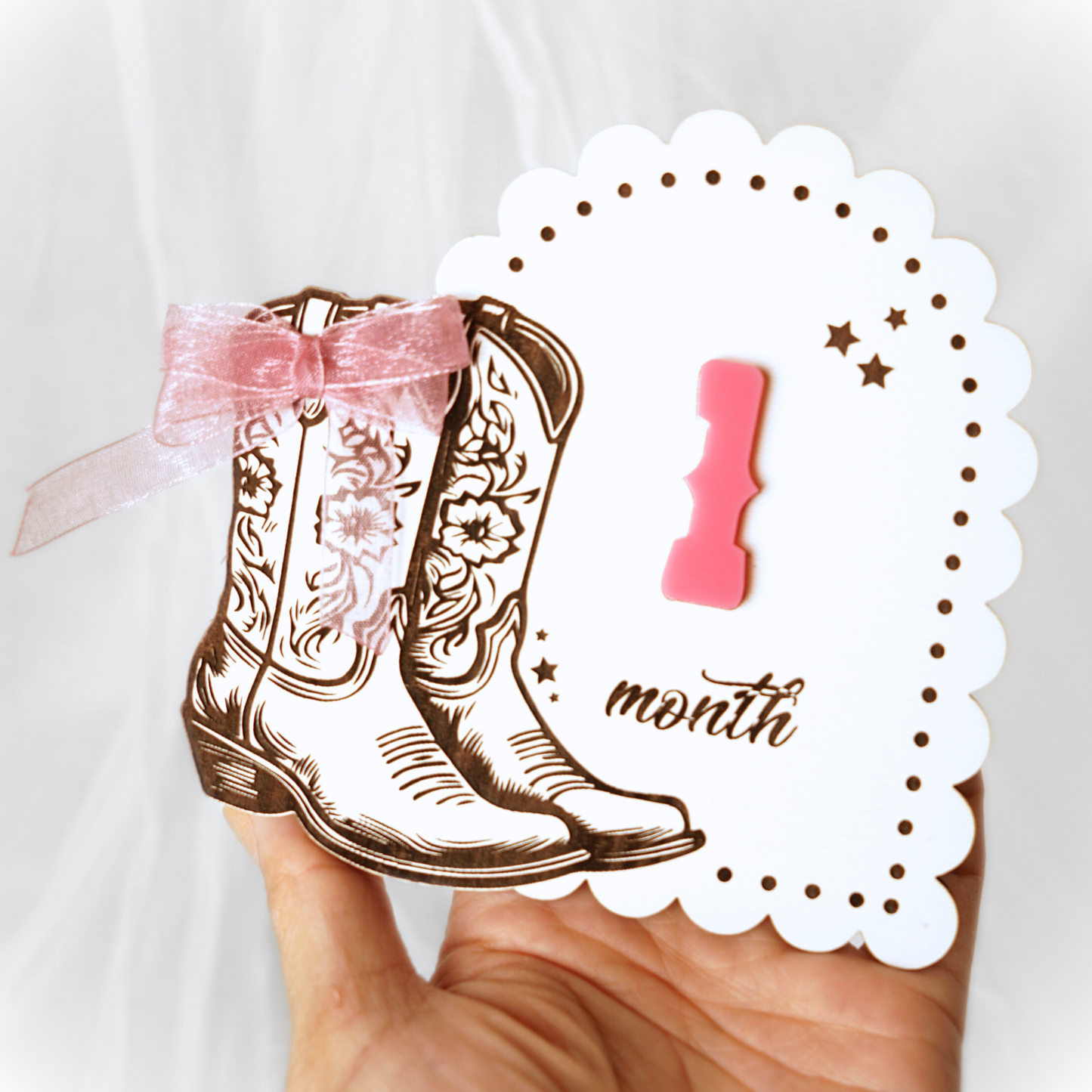 Cowgirl Baby Girl Milestone Set Monthly Cards Marker