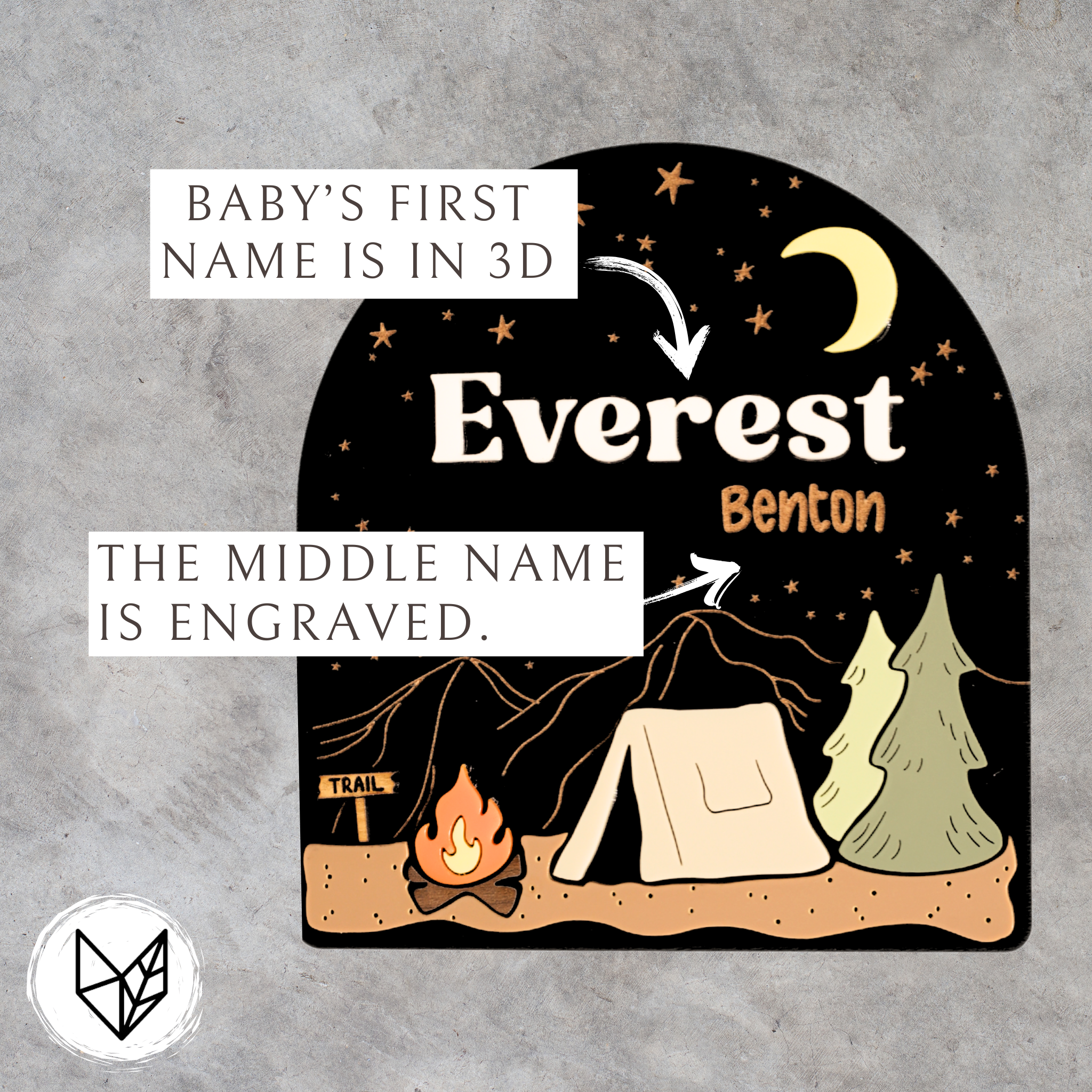 Adventure Baby Nameplate