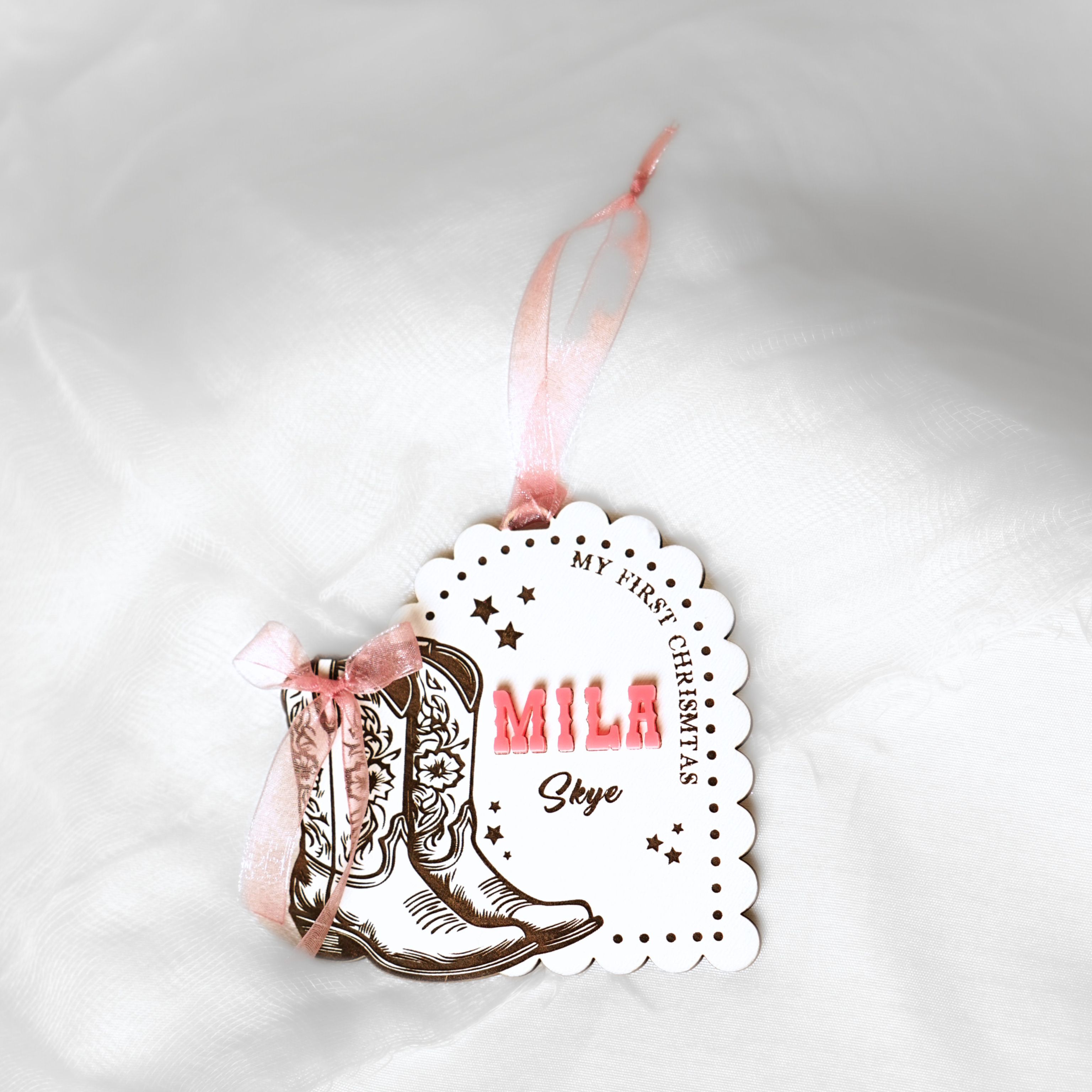 Cowgirl Bow My 1st Christmas Ornament