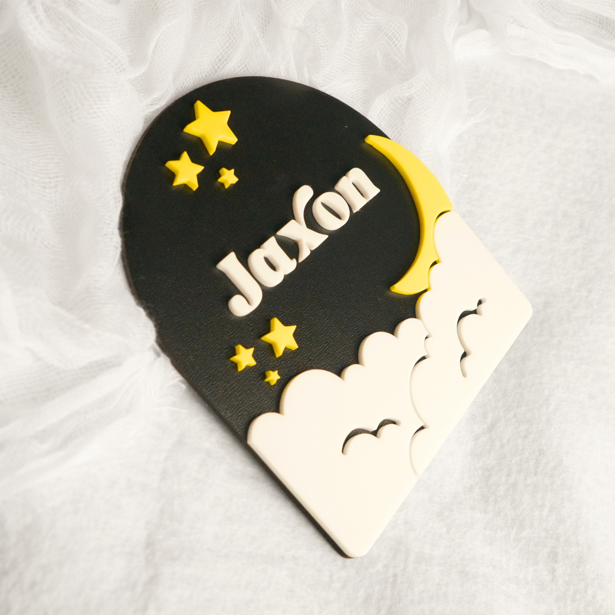 Stars and Moon Baby Nameplate