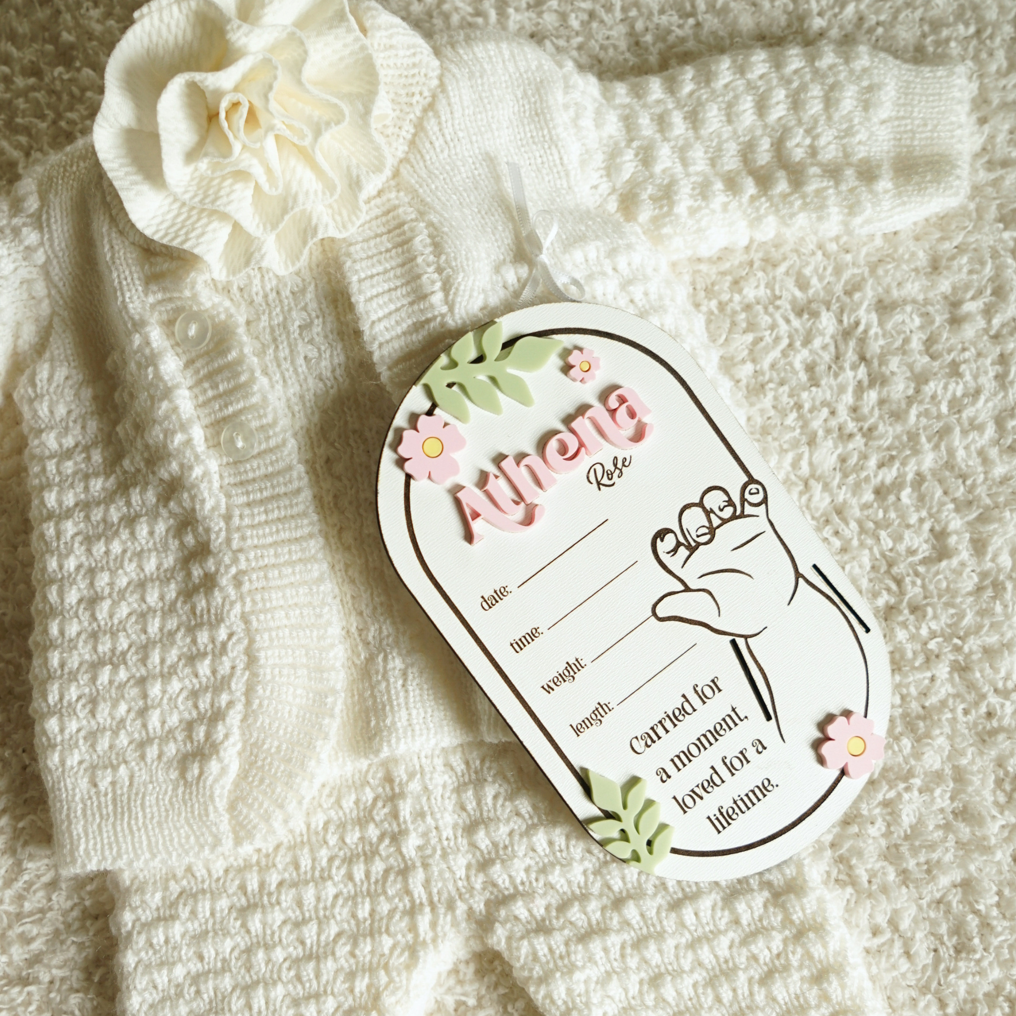 Baby Birth Hospital Bracelet Holder Flower