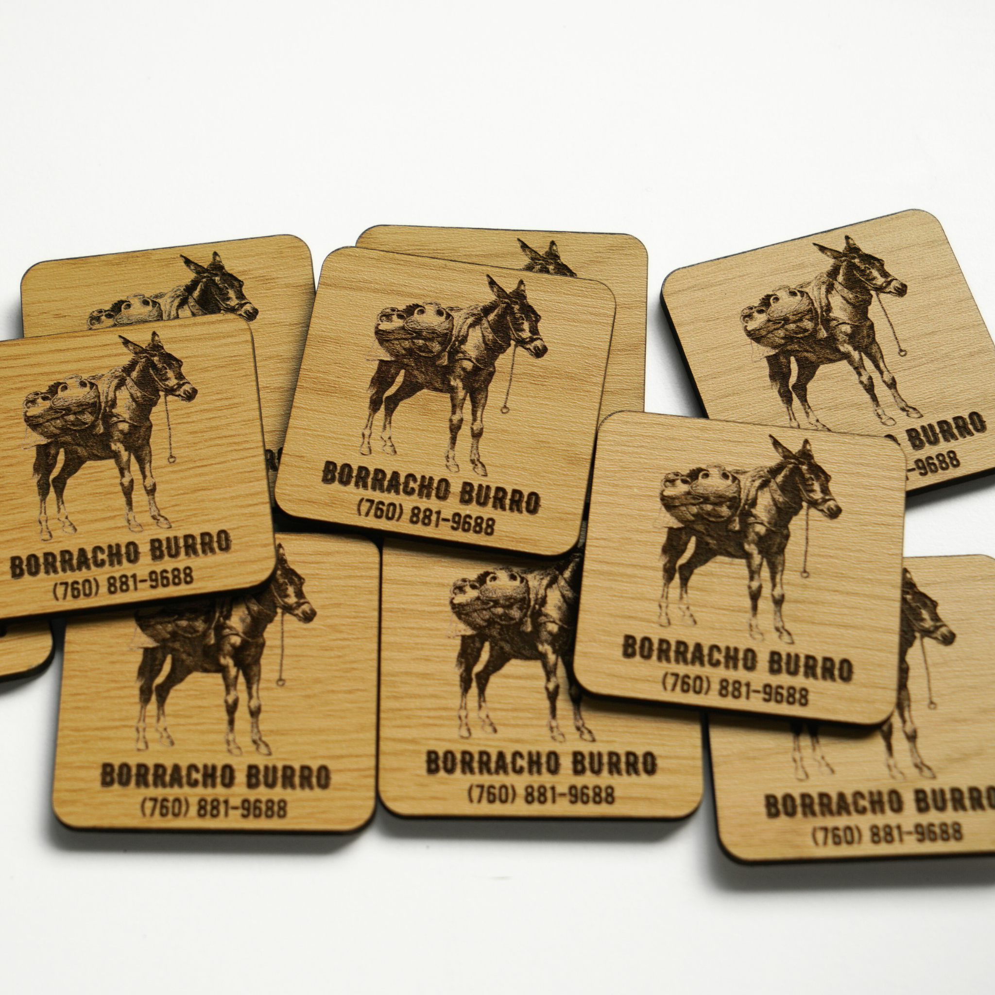 Custom Logo Engraved Wooden Magnets