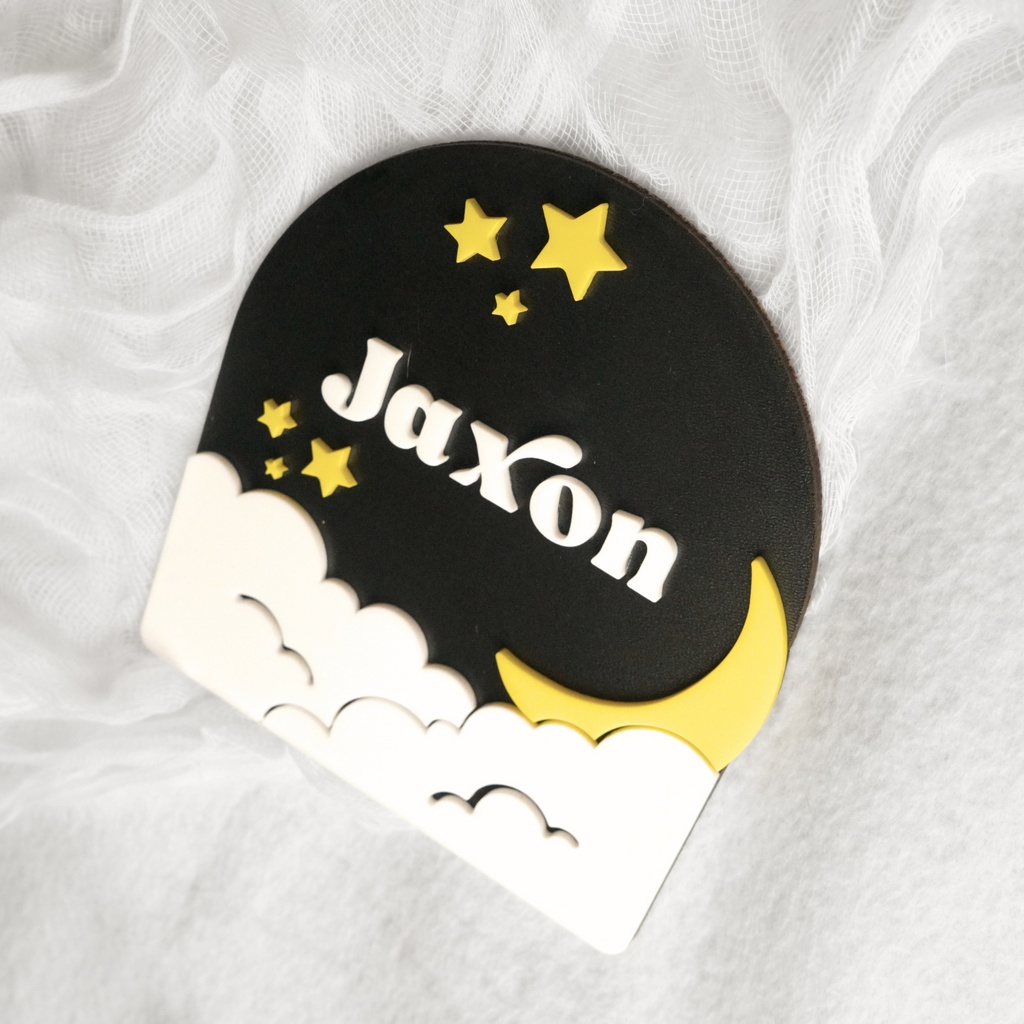 Stars and Moon Baby Nameplate