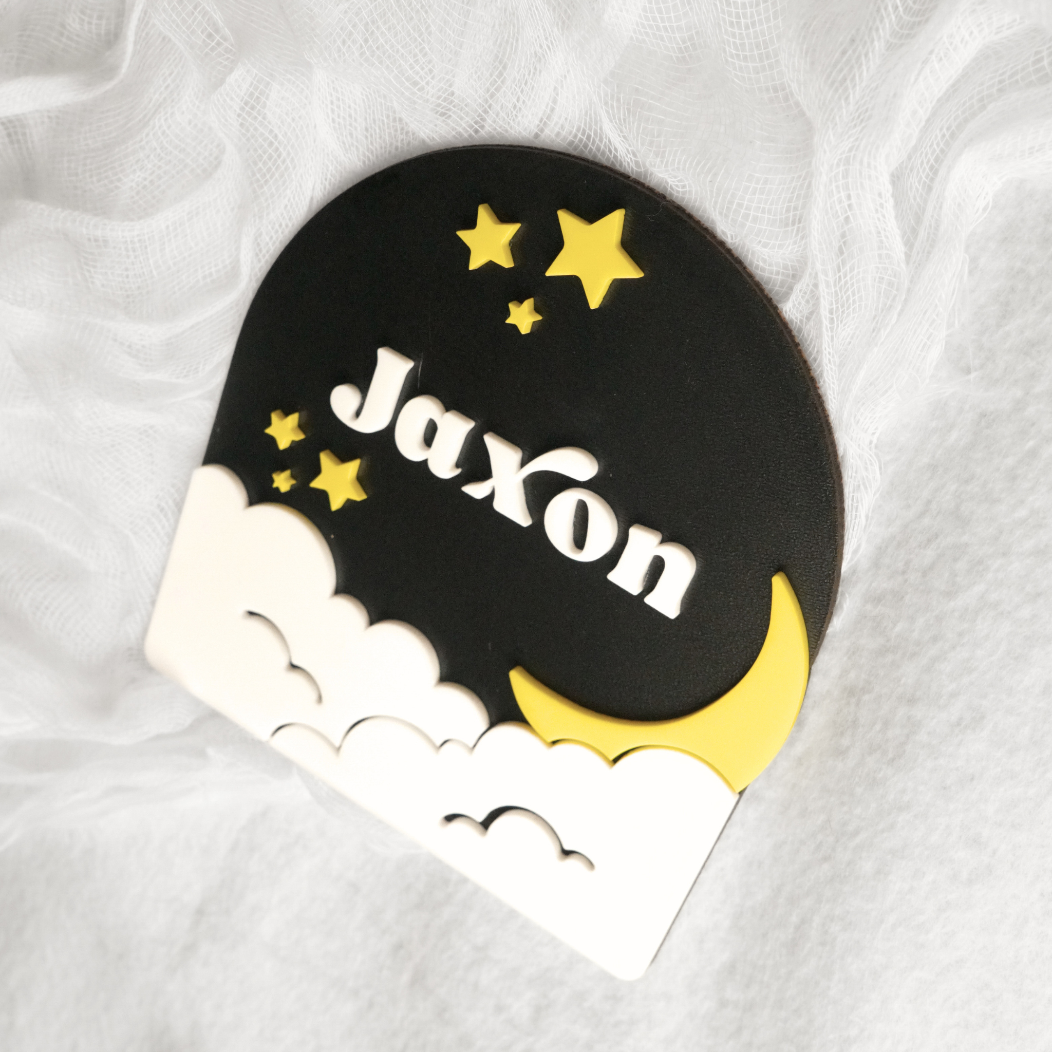 Stars and Moon Baby Nameplate