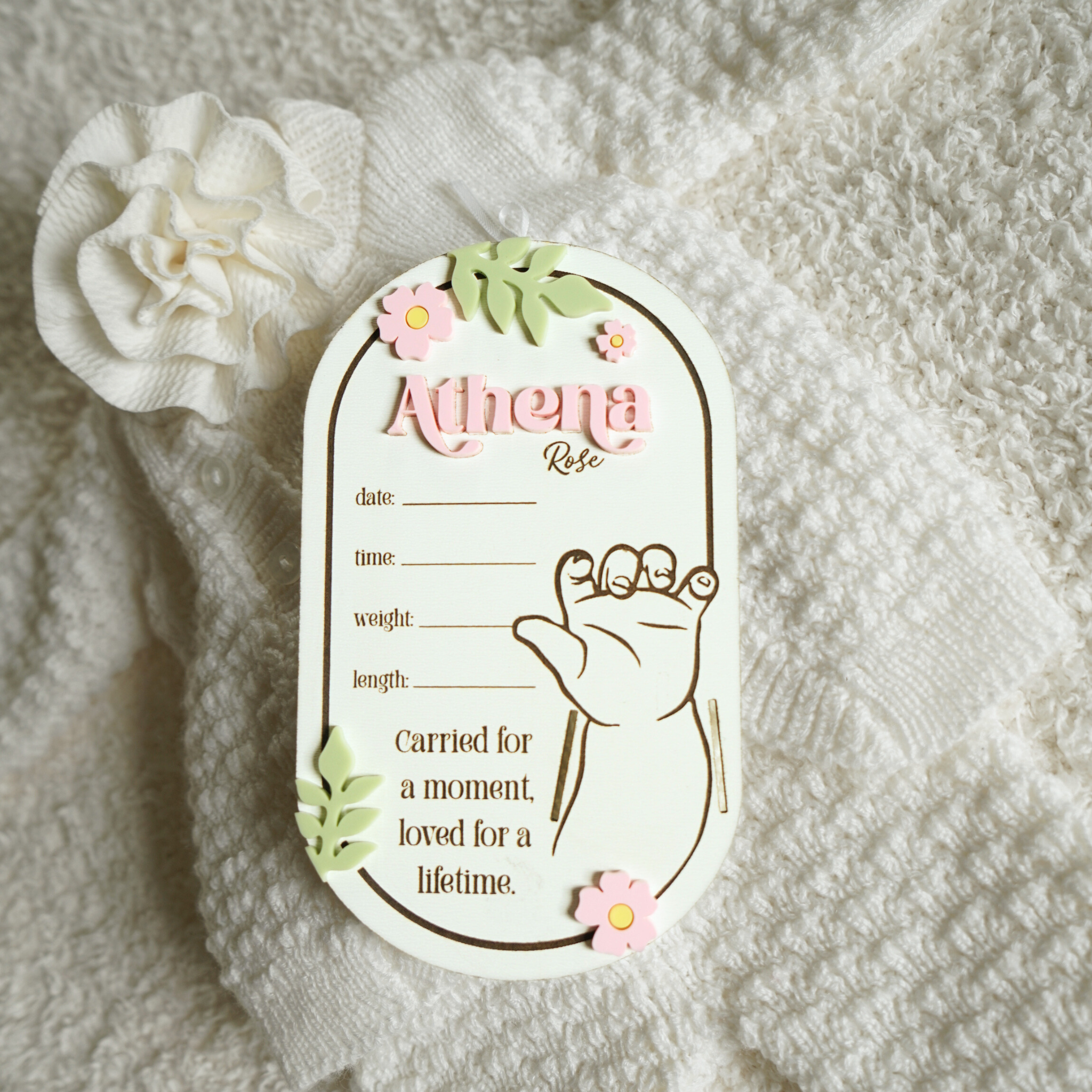 Baby Birth Hospital Bracelet Holder Flower
