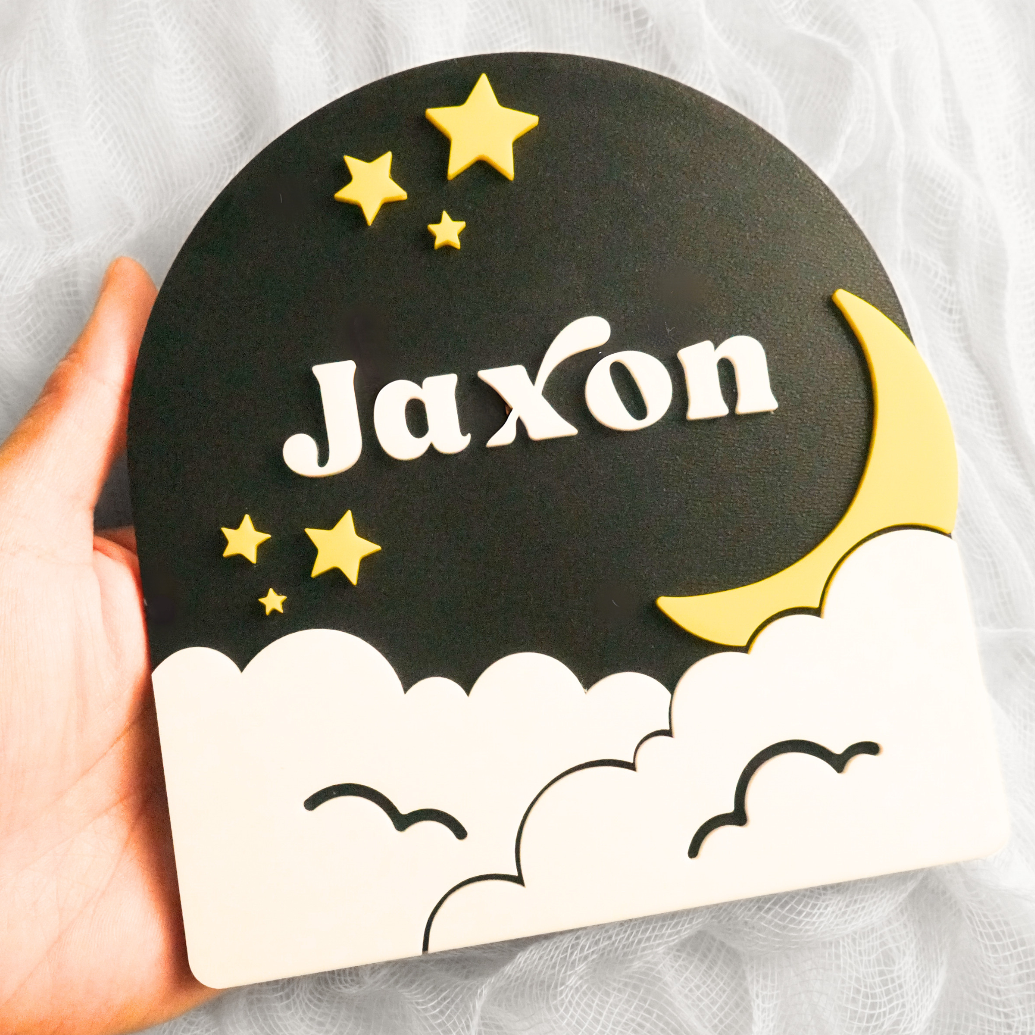 Stars and Moon Baby Nameplate