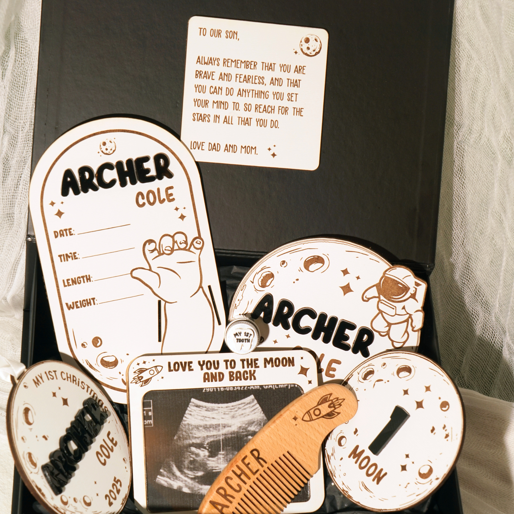 Space Astronaut Moon Baby Memory Box Set