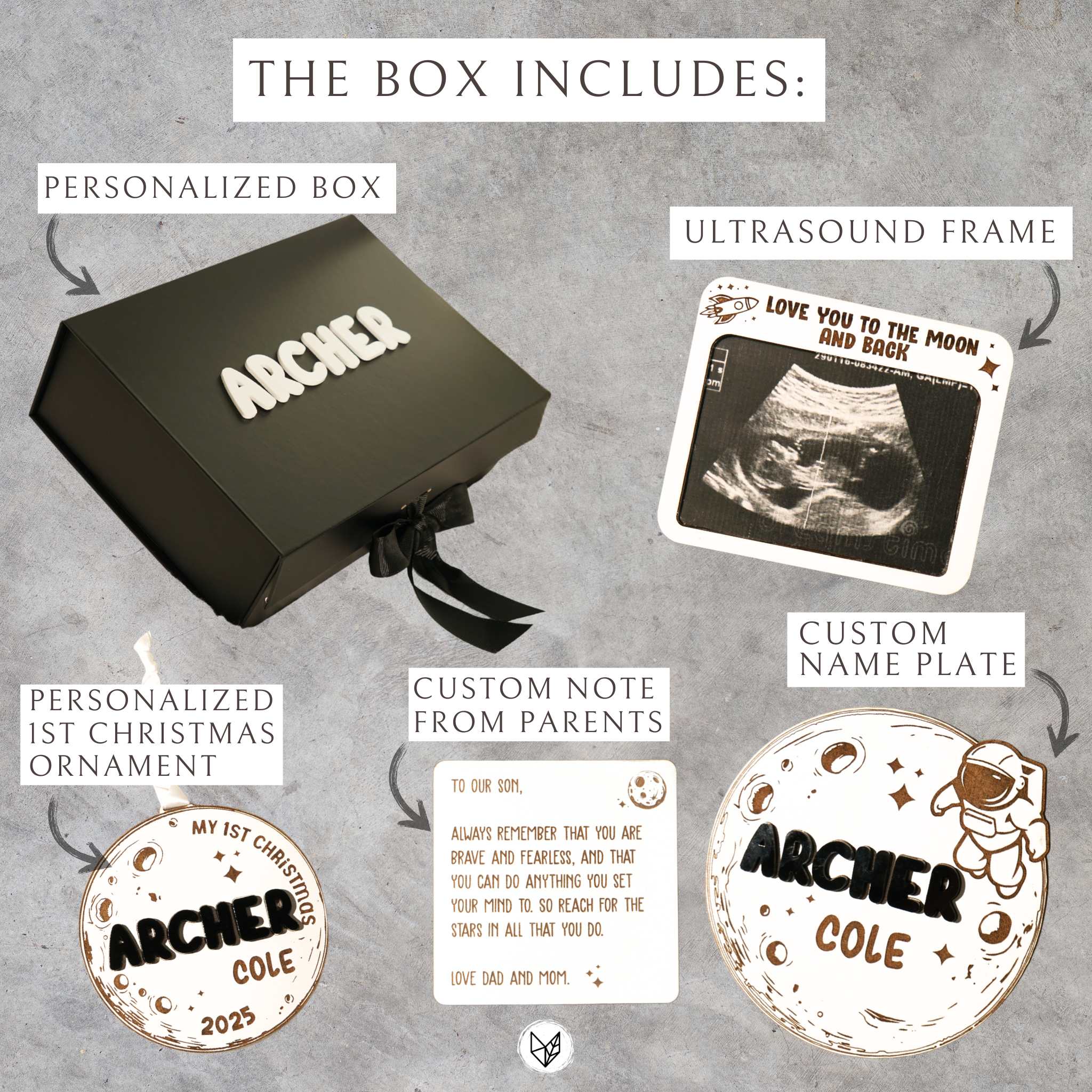 Space Astronaut Moon Baby Memory Box Set
