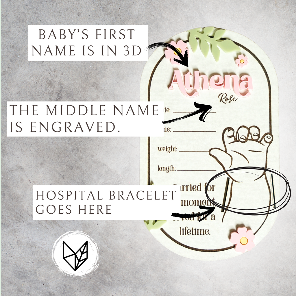 Baby Birth Hospital Bracelet Holder Flower