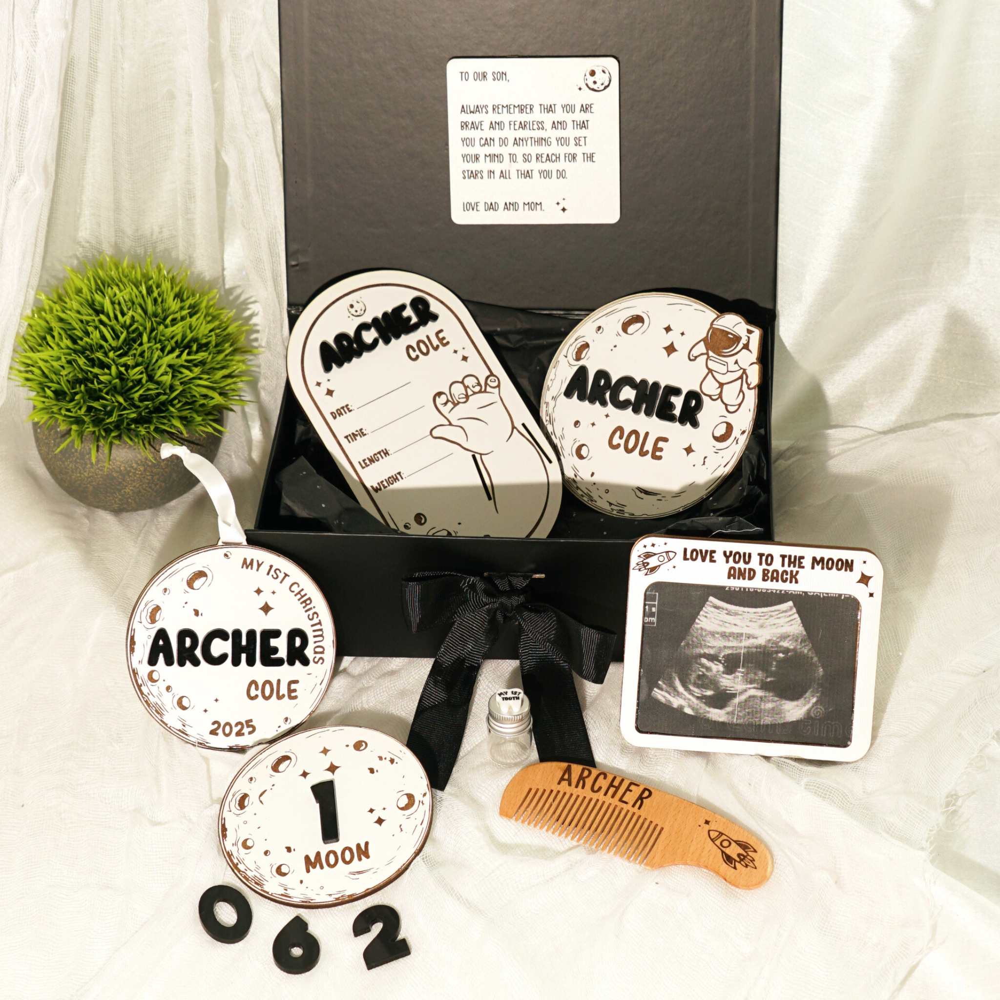 Space Astronaut Moon Baby Memory Box Set