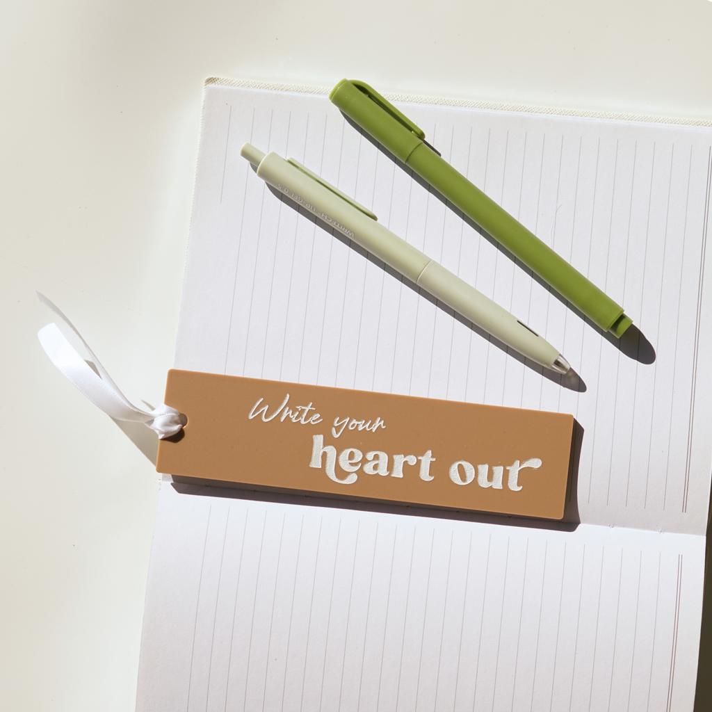 Write Your Heart Out Motivational Mental Health Affirmation Bookmark