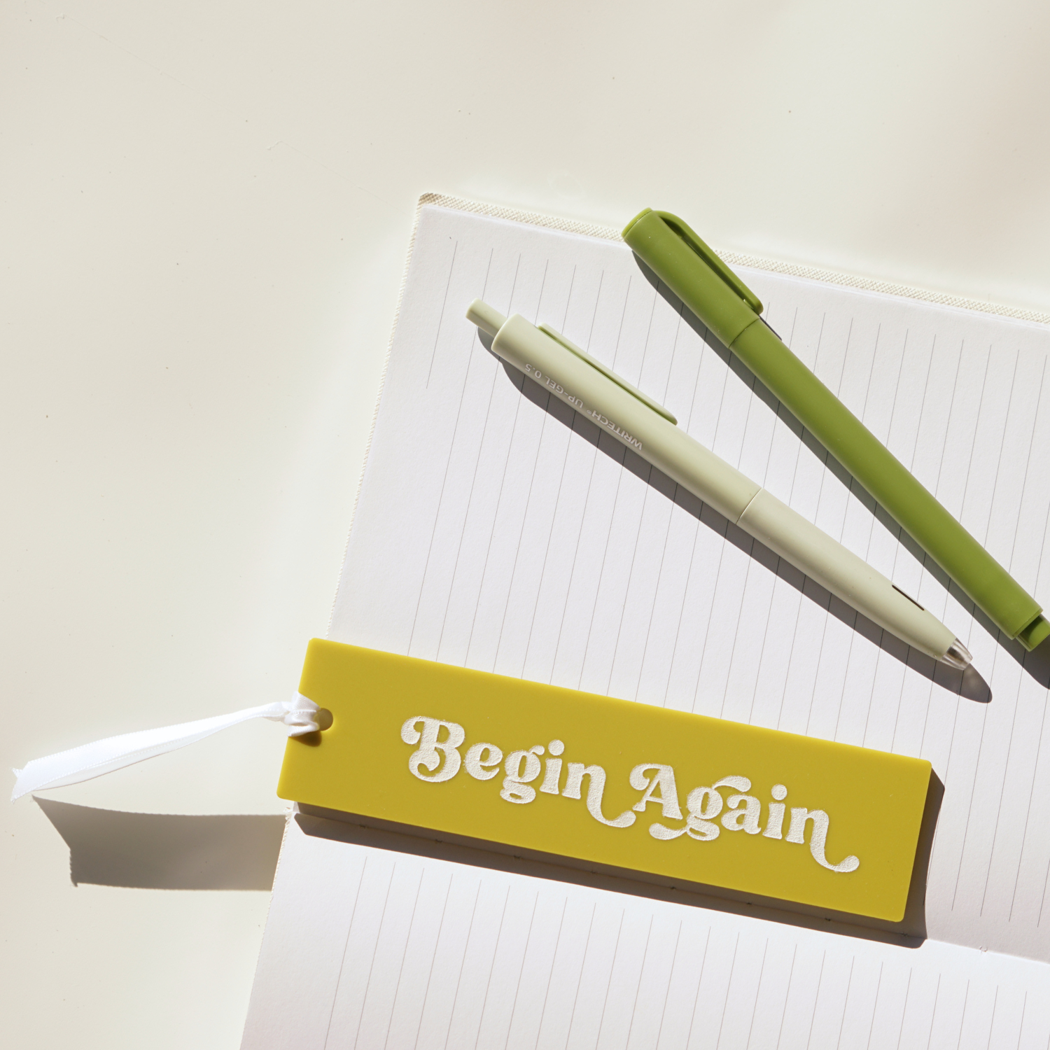 Begin Again Motivational Mental Health Affirmation Bookmark
