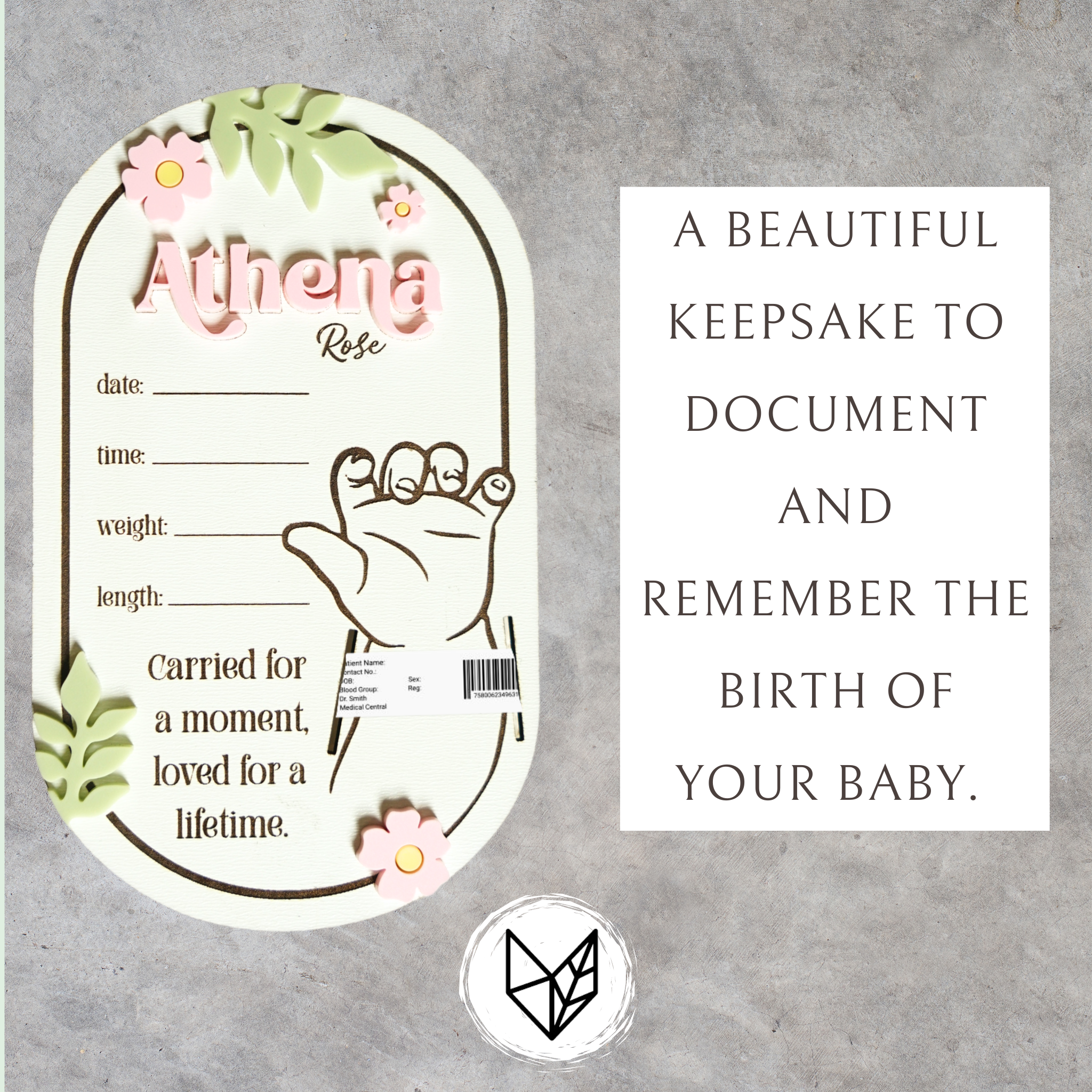 Baby Birth Hospital Bracelet Holder Flower