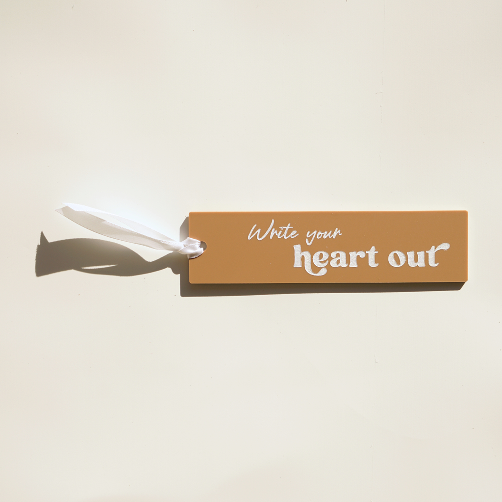 Write Your Heart Out Motivational Mental Health Affirmation Bookmark