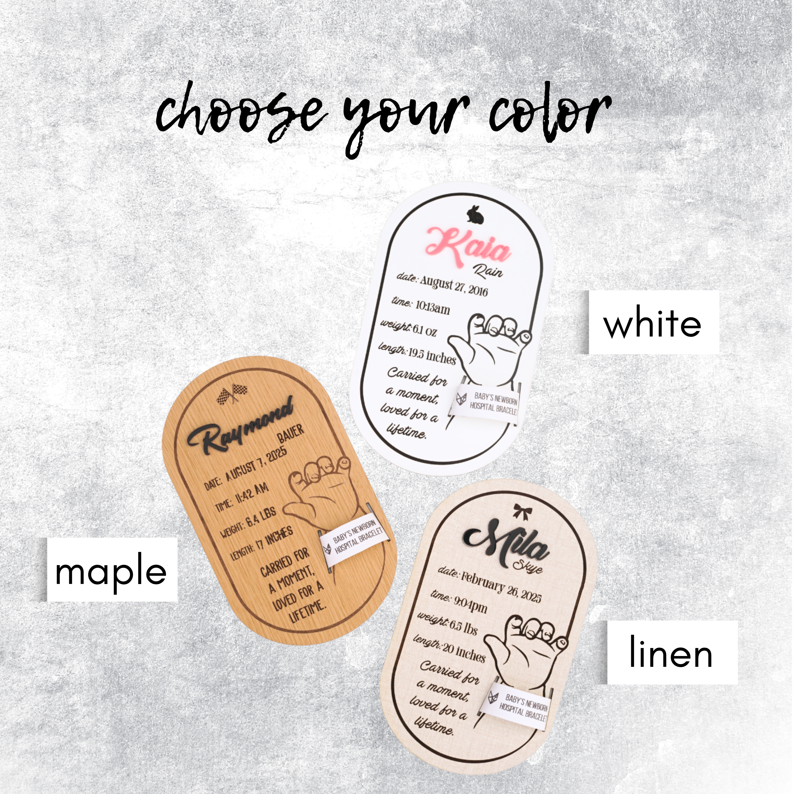 Custom Birth Hospital Bracelet Holder